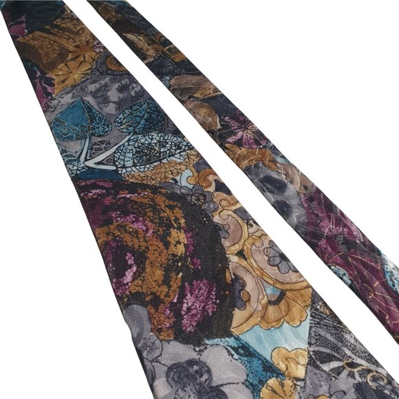 Van Heusen Editions Floral Abstract Pattern Necktie Vintage Men Polyester Gift - Picture 2 of 5